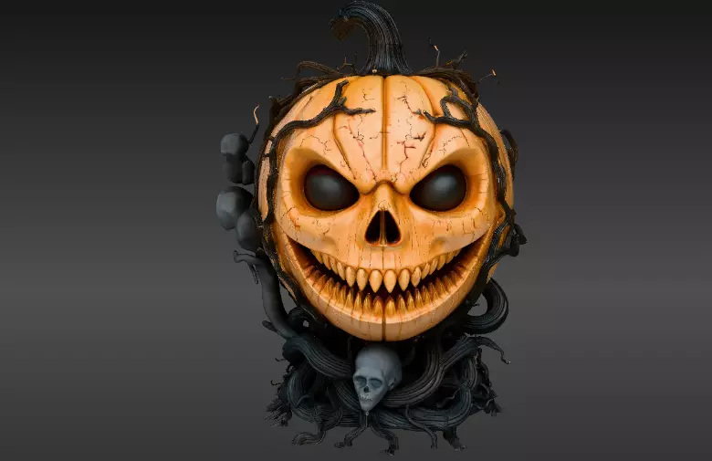 jack-o-lantern Halloween Pumpkin 3D Model Pumpkin Print-Ready 3D print model_5