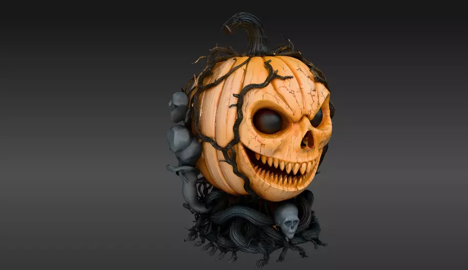 jack-o-lantern Halloween Pumpkin 3D Model Pumpkin Print-Ready 3D print model_3