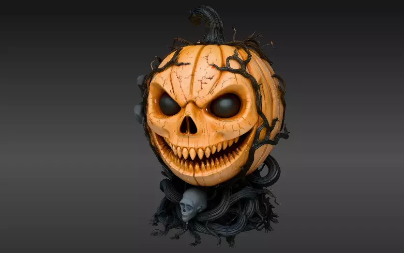 jack-o-lantern Halloween Pumpkin 3D Model Pumpkin Print-Ready 3D print model_4