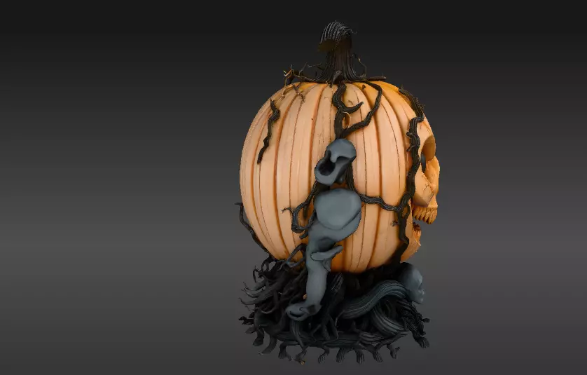 jack-o-lantern Halloween Pumpkin 3D Model Pumpkin Print-Ready 3D print model_16