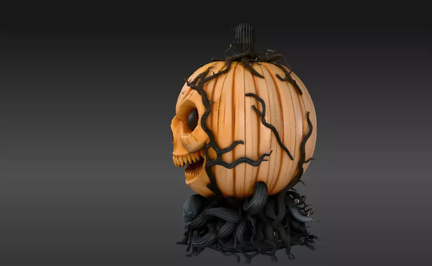 jack-o-lantern Halloween Pumpkin 3D Model Pumpkin Print-Ready 3D print model_13