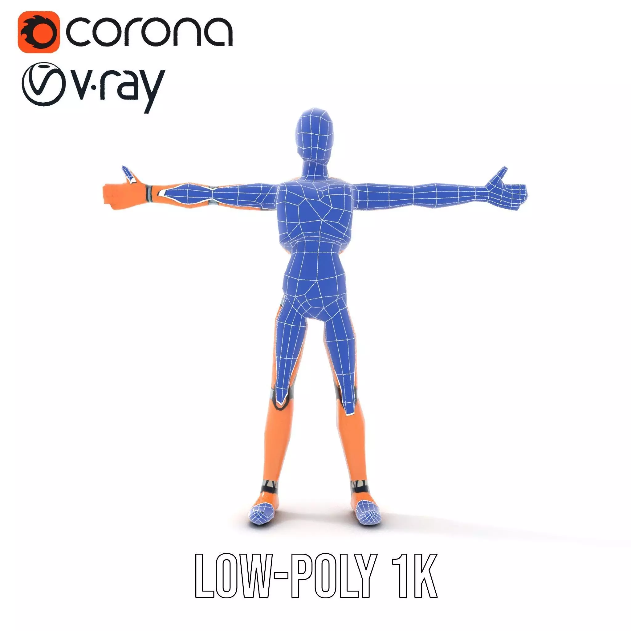 Orange Crash Test Dummy model pack Low-poly 3D model_20