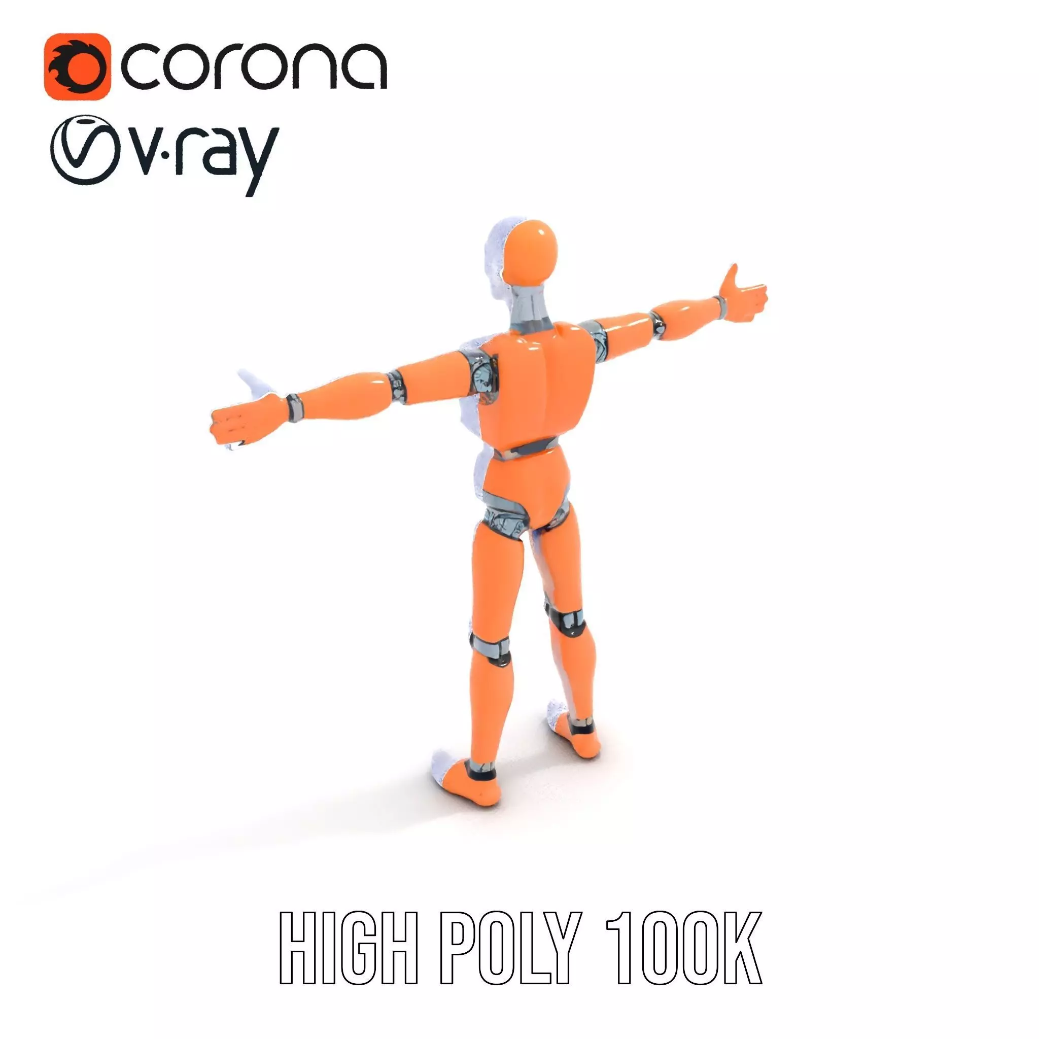 Orange Crash Test Dummy model pack Low-poly 3D model_24