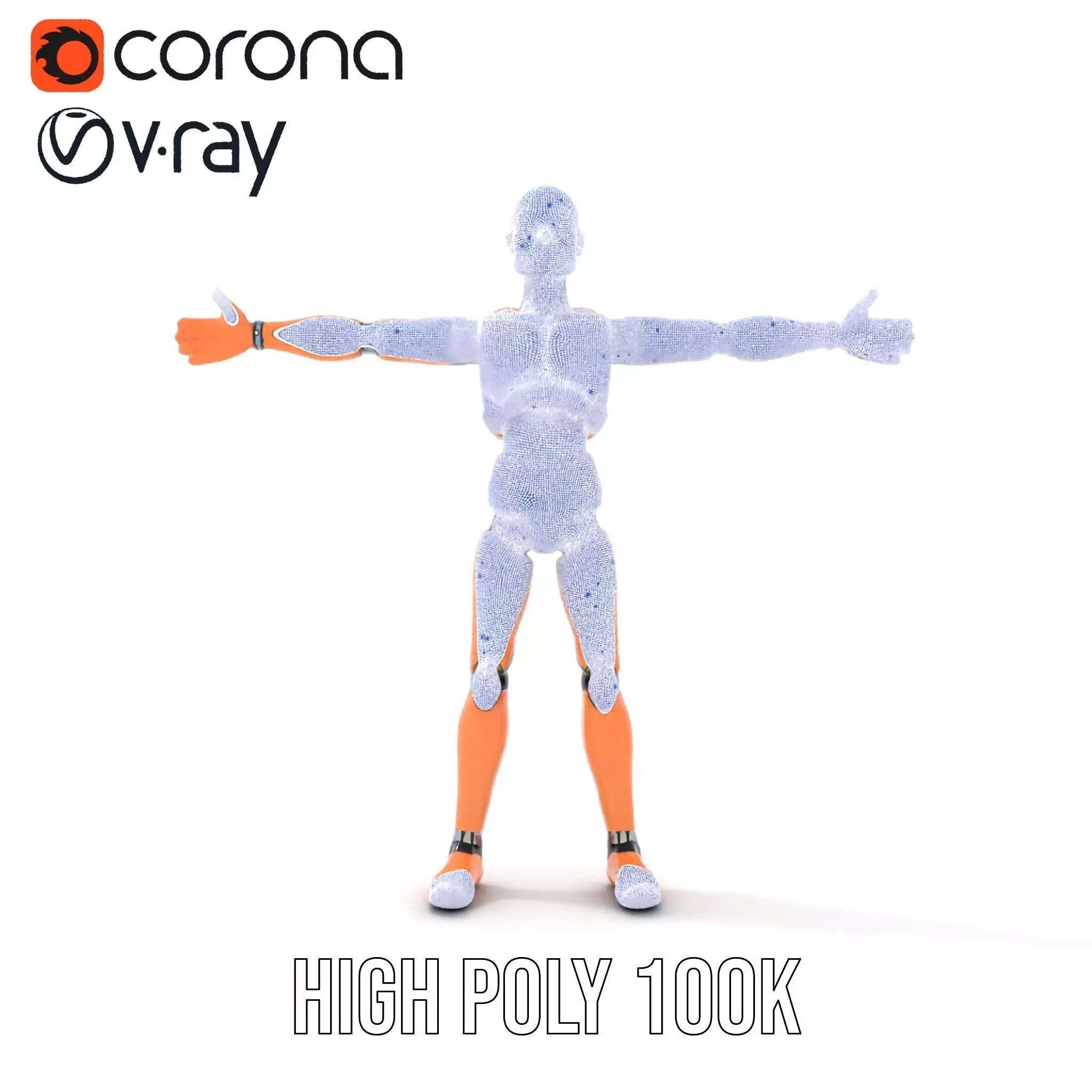 Orange Crash Test Dummy model pack Low-poly 3D model_33