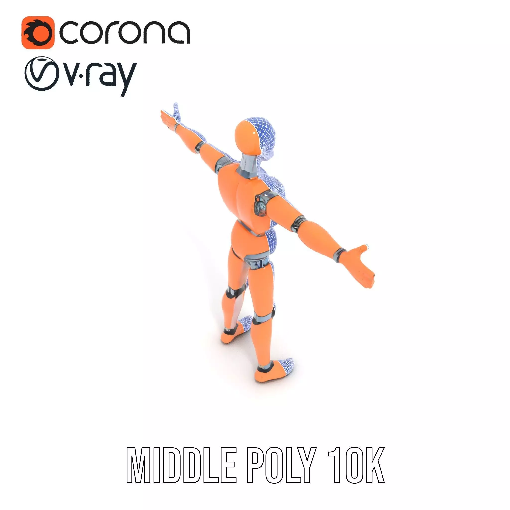 Orange Crash Test Dummy model pack Low-poly 3D model_19