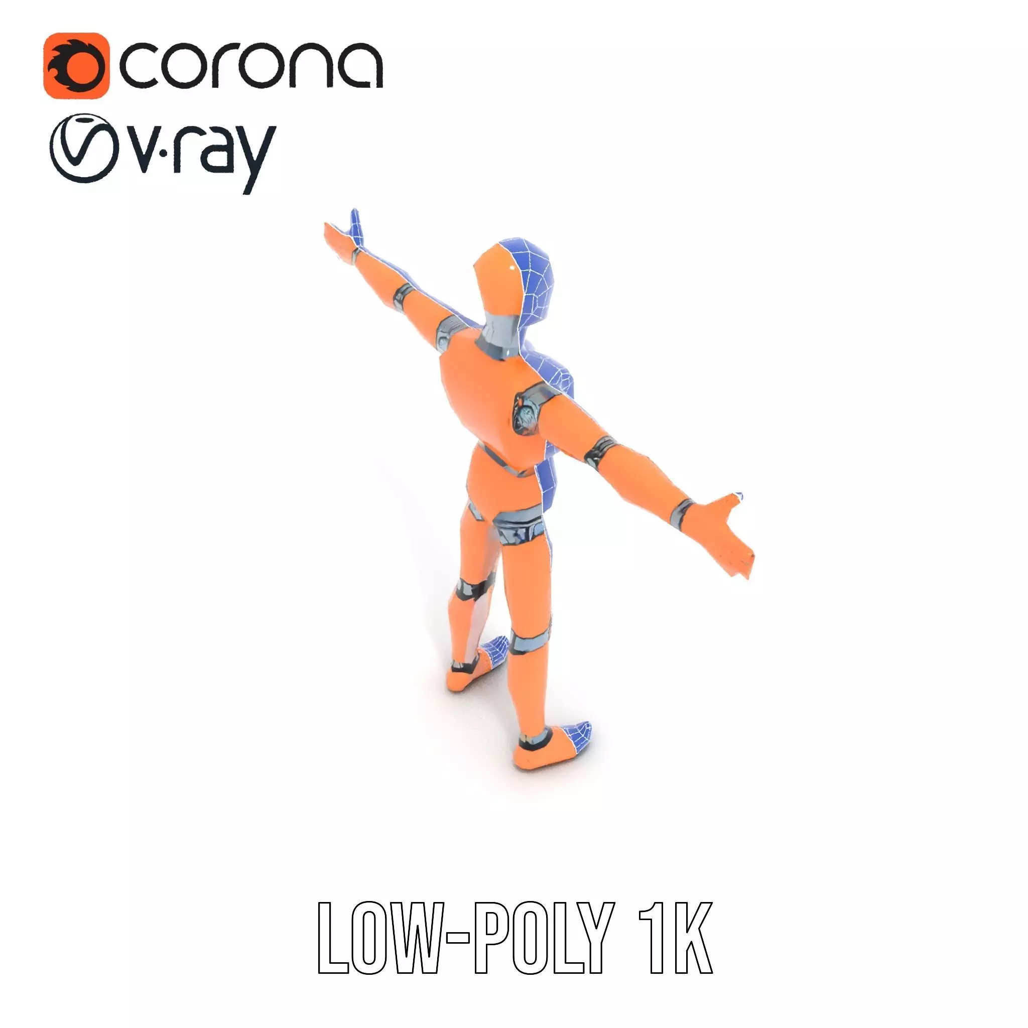 Orange Crash Test Dummy model pack Low-poly 3D model_32