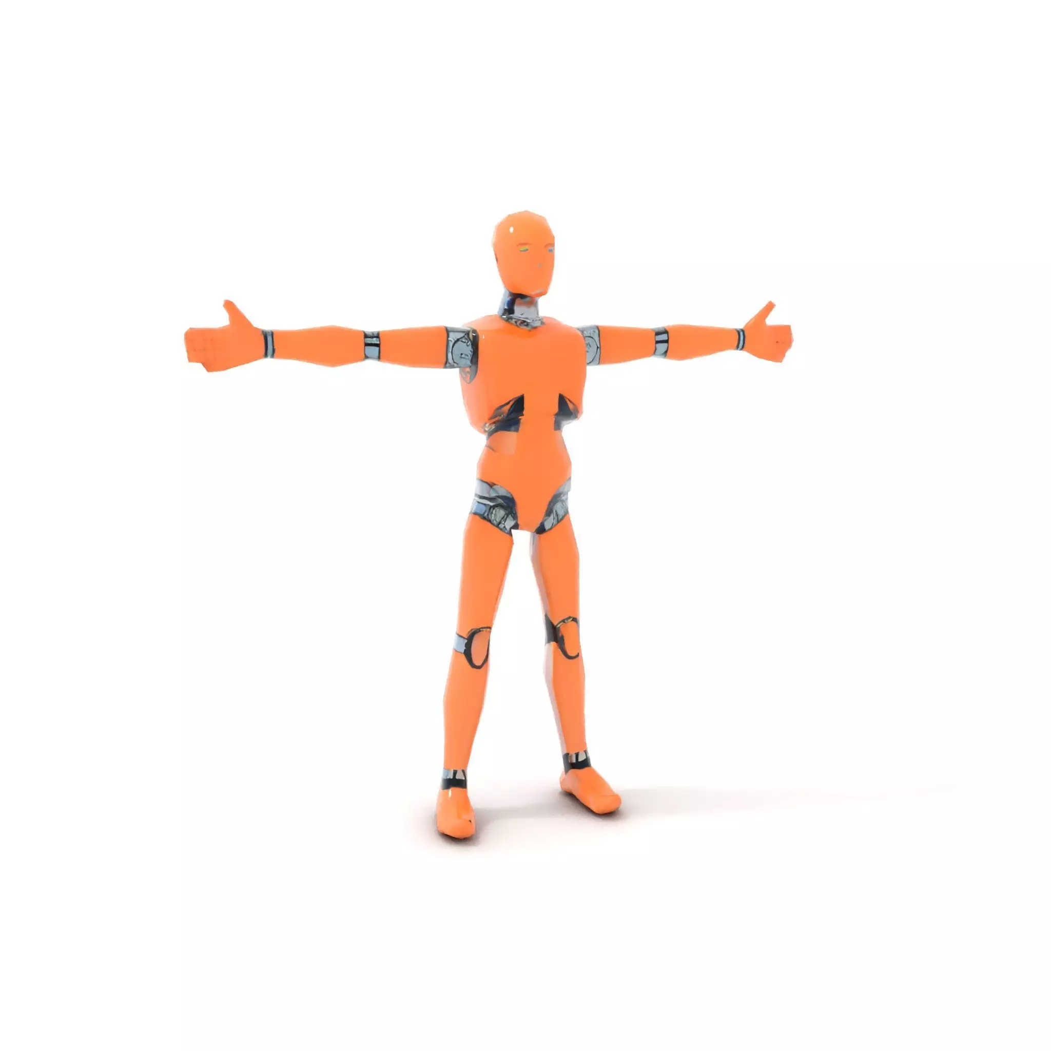 Orange Crash Test Dummy model pack Low-poly 3D model_7