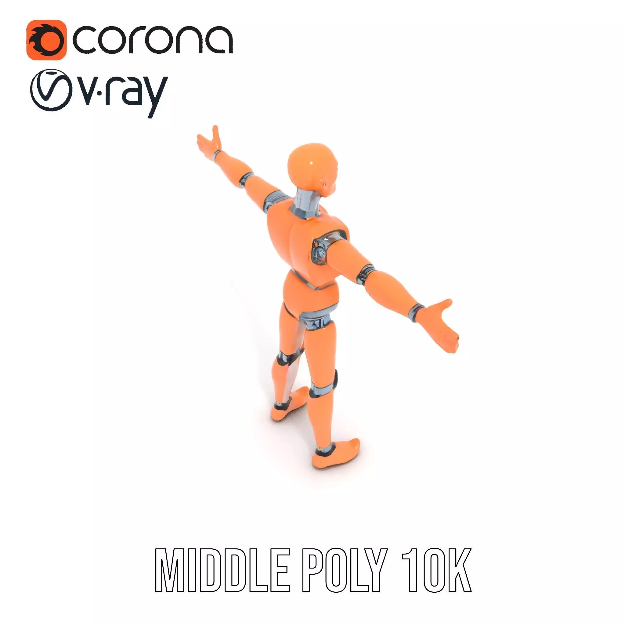 Orange Crash Test Dummy model pack Low-poly 3D model_16