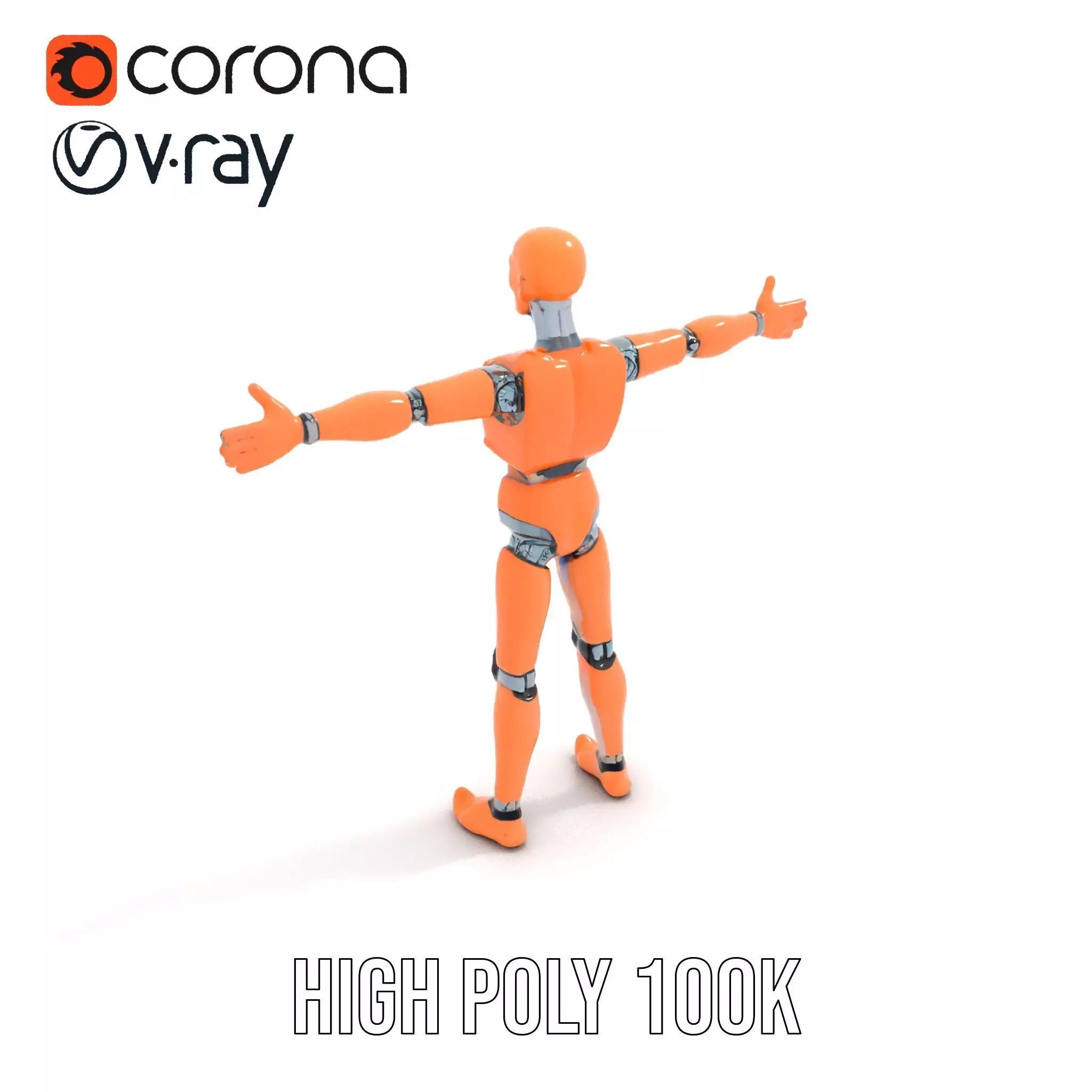 Orange Crash Test Dummy model pack Low-poly 3D model_18