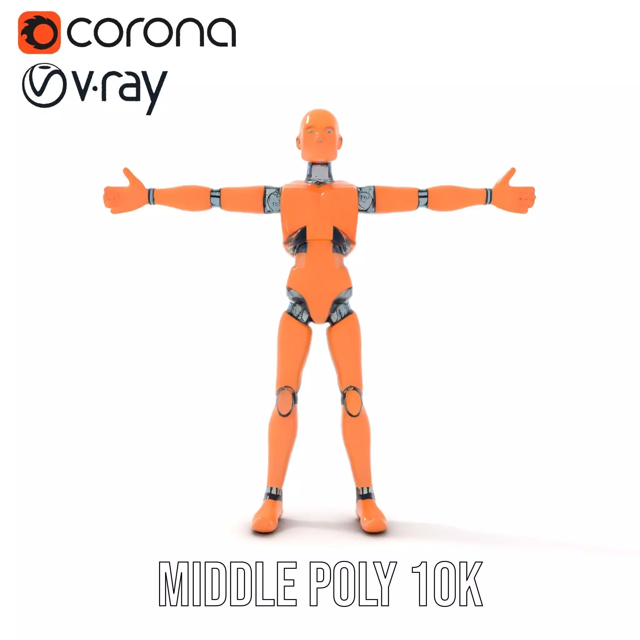 Orange Crash Test Dummy model pack Low-poly 3D model_28