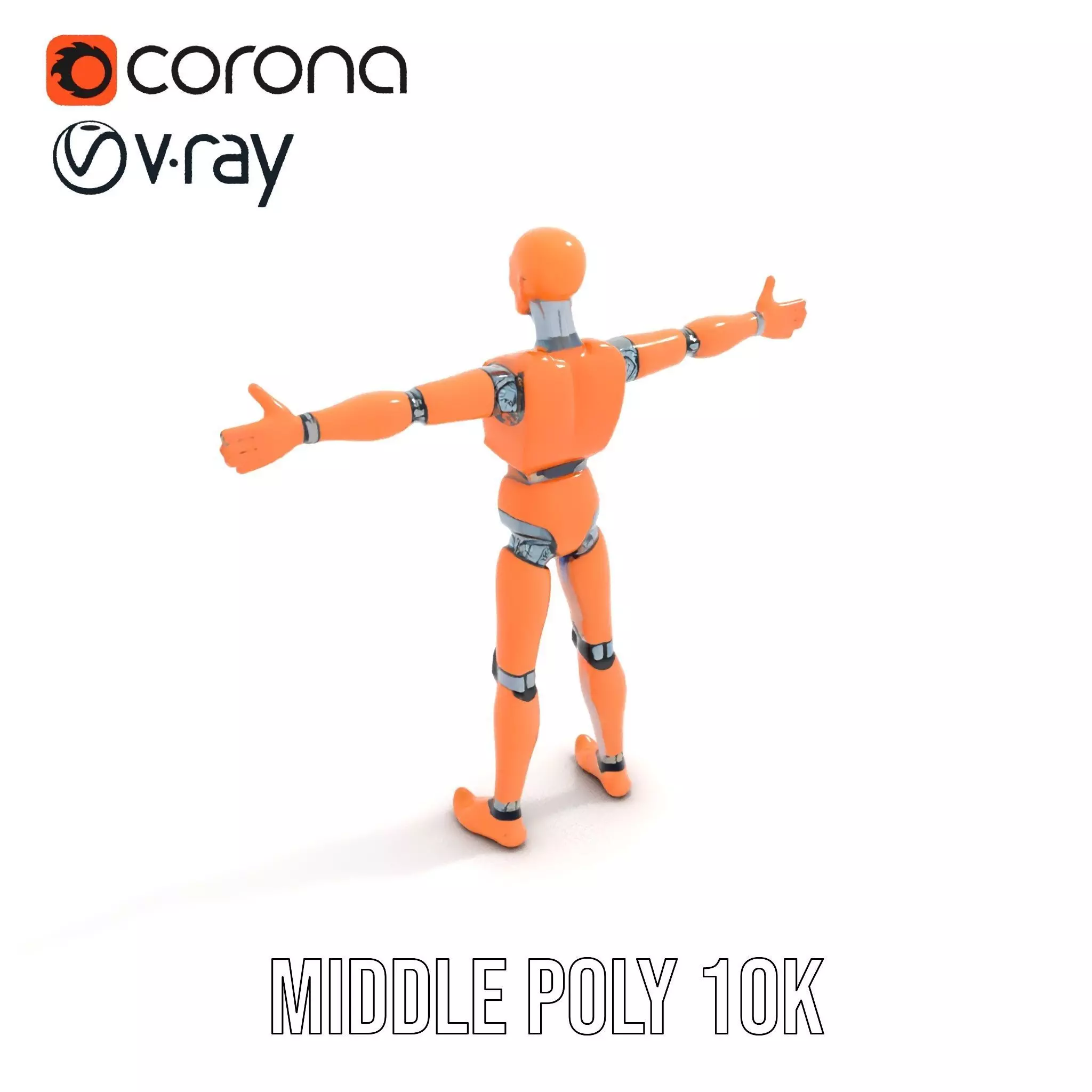 Orange Crash Test Dummy model pack Low-poly 3D model_11