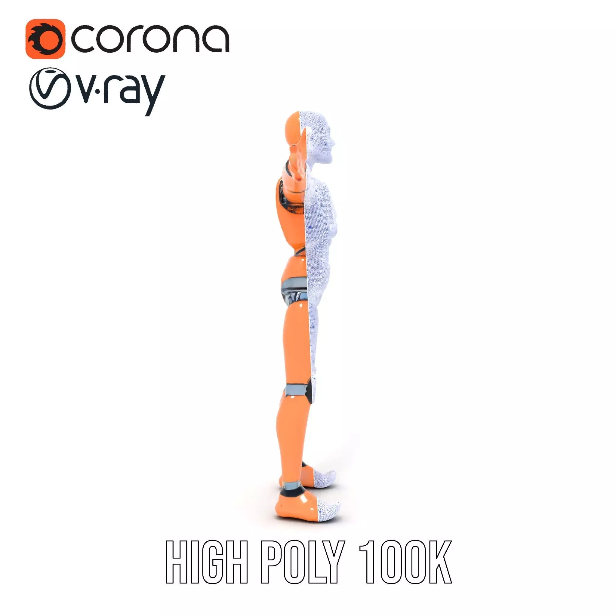 Orange Crash Test Dummy model pack Low-poly 3D model_34