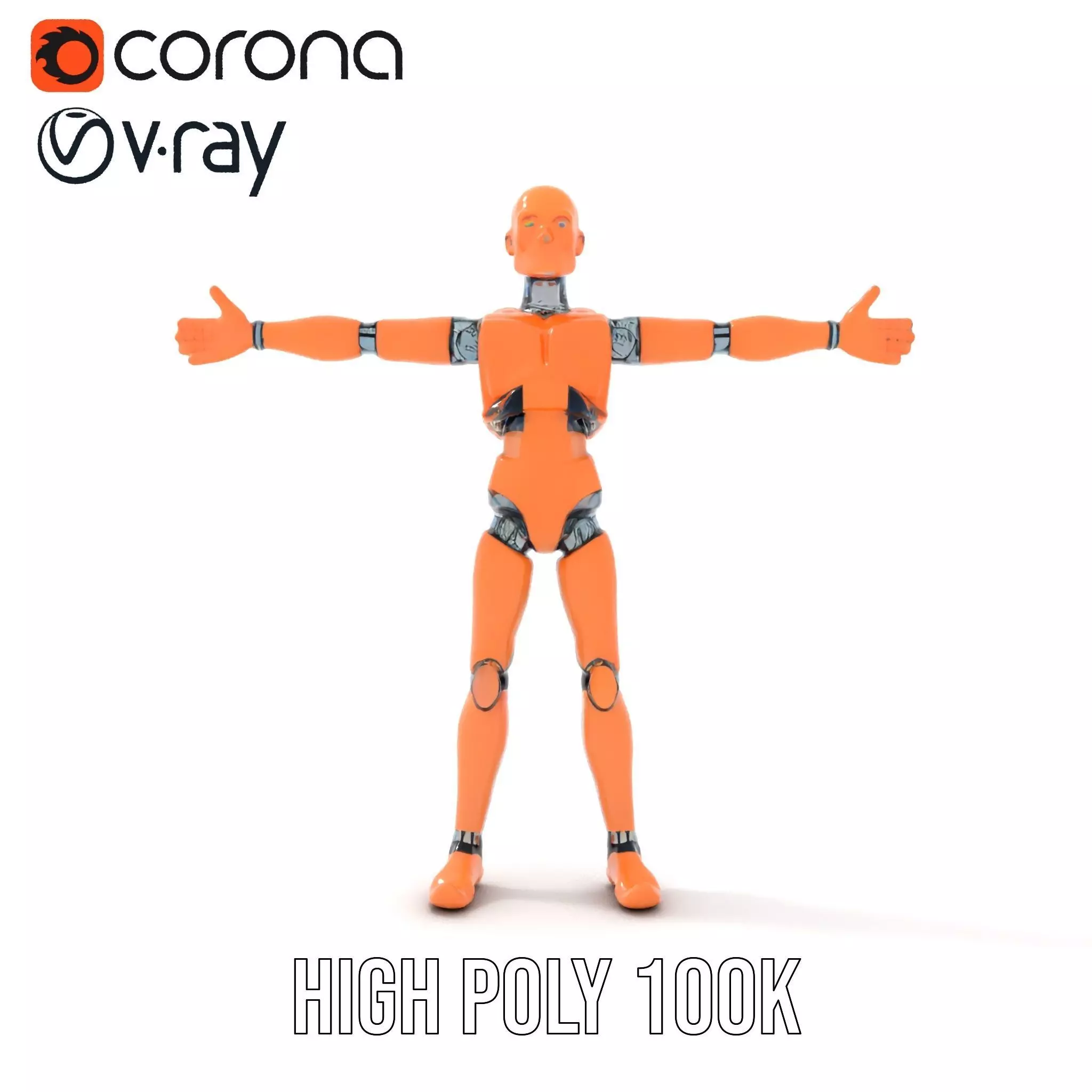Orange Crash Test Dummy model pack Low-poly 3D model_30