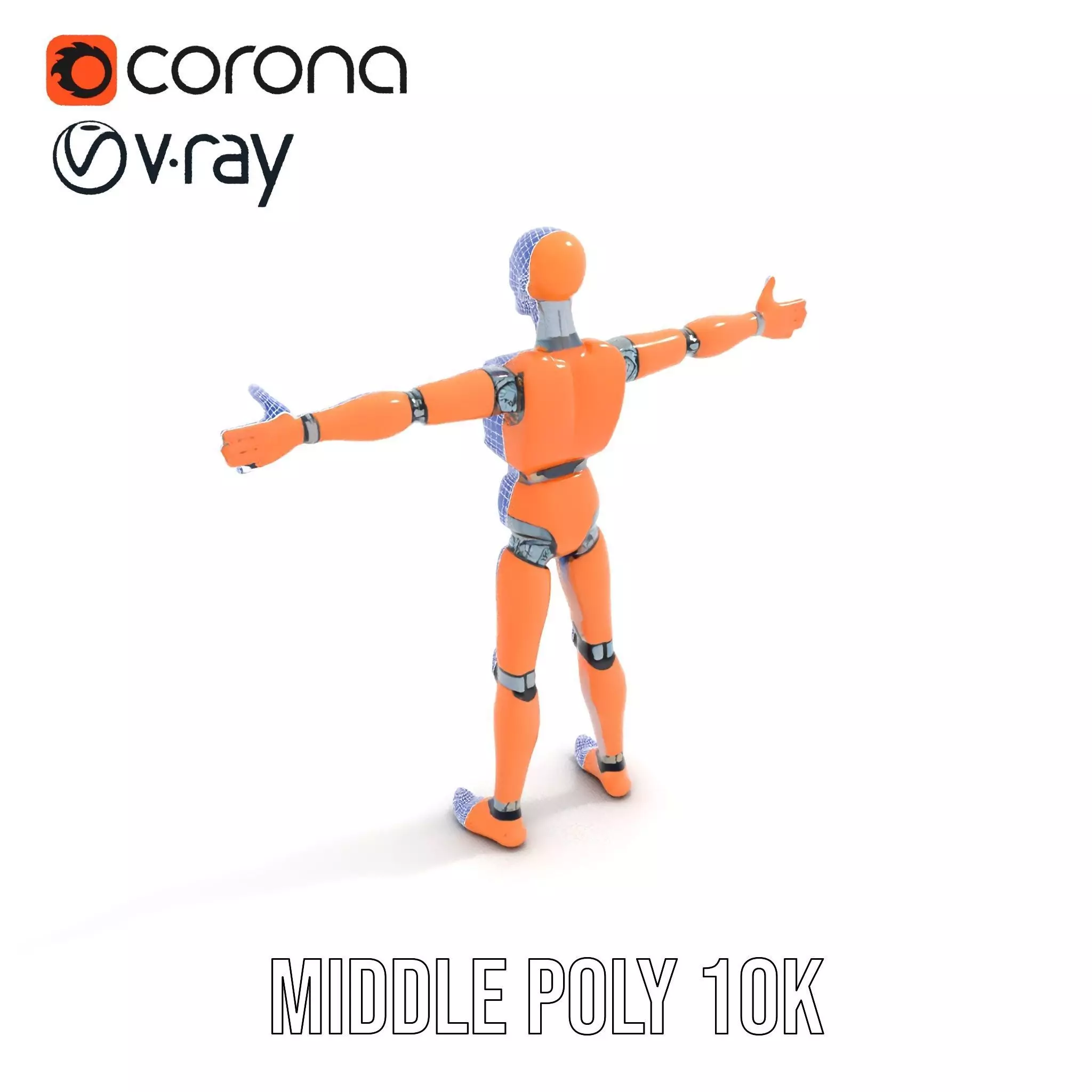Orange Crash Test Dummy model pack Low-poly 3D model_13