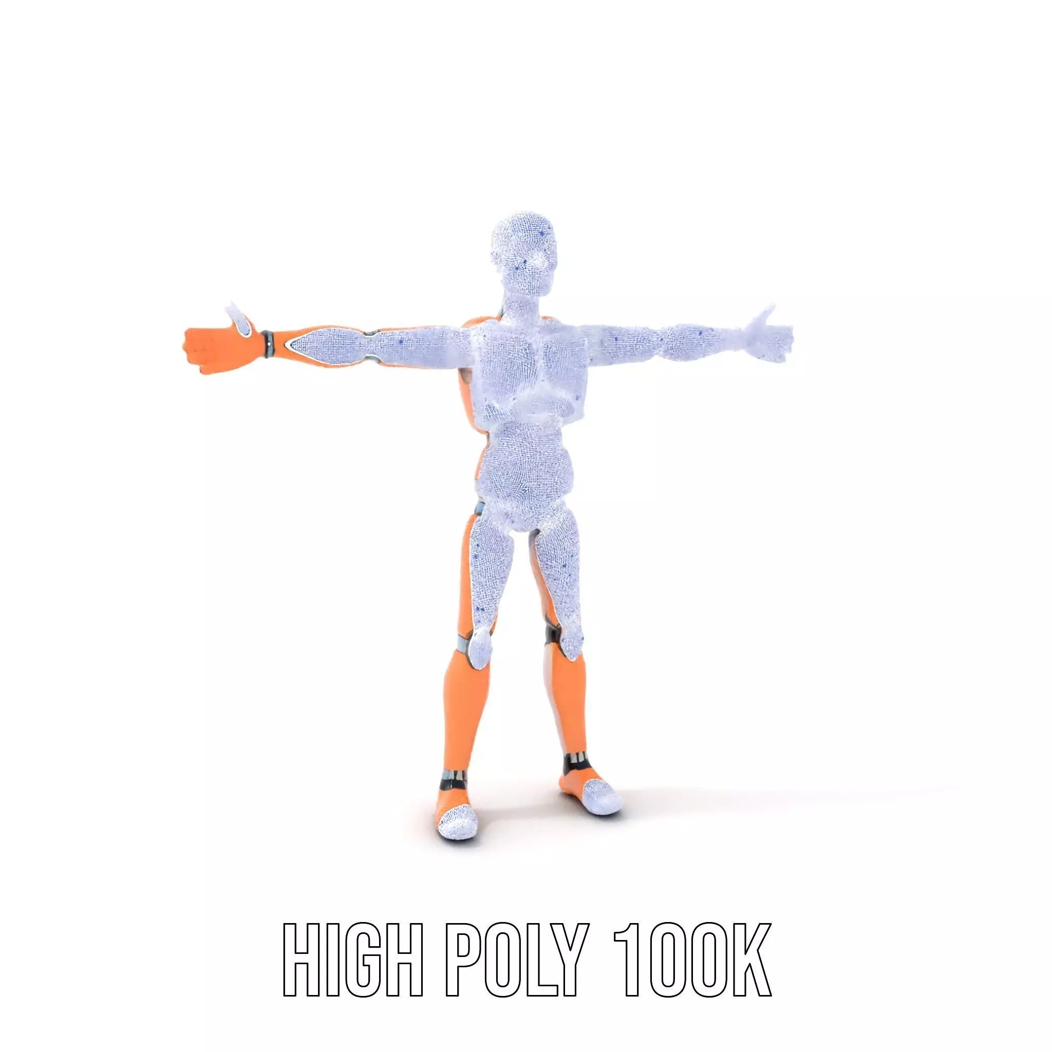 Orange Crash Test Dummy model pack Low-poly 3D model_4