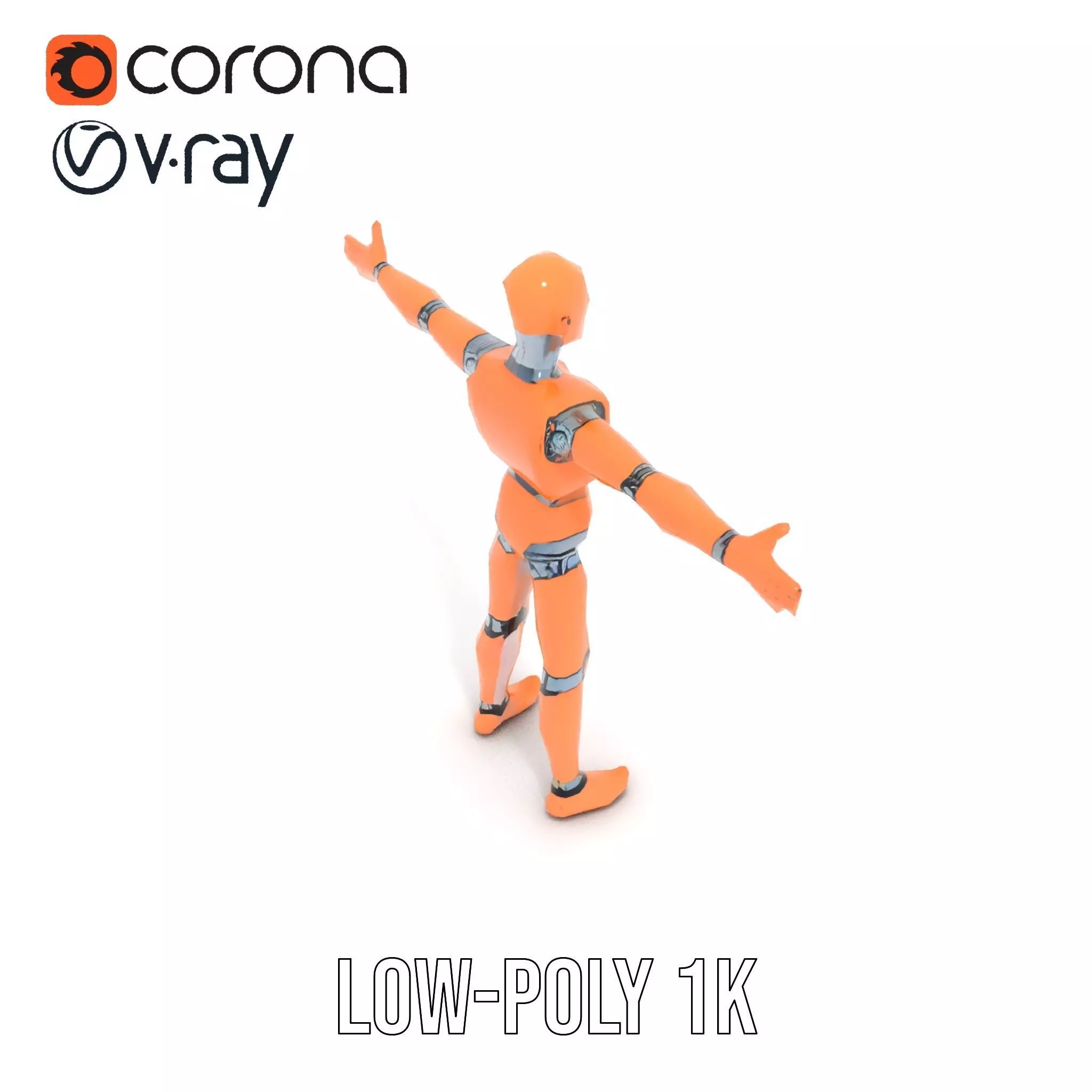 Orange Crash Test Dummy model pack Low-poly 3D model_26