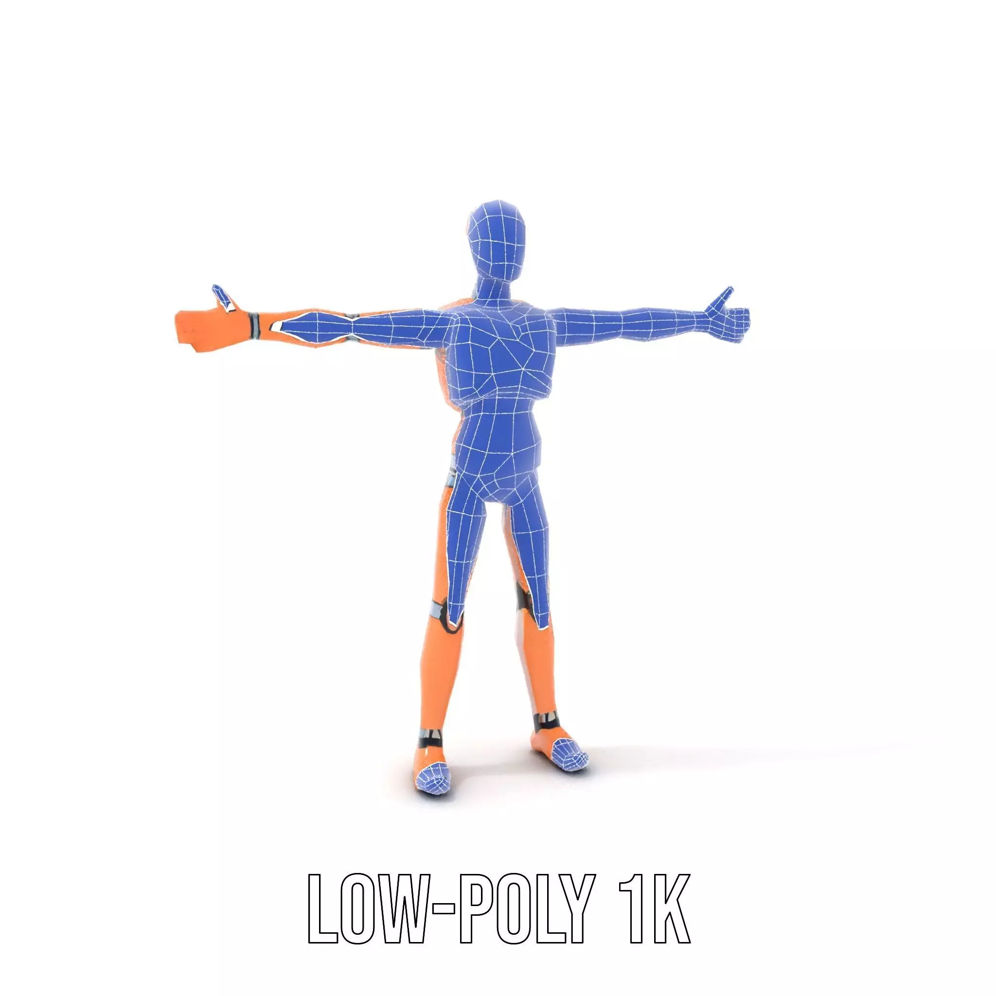 Orange Crash Test Dummy model pack Low-poly 3D model_14