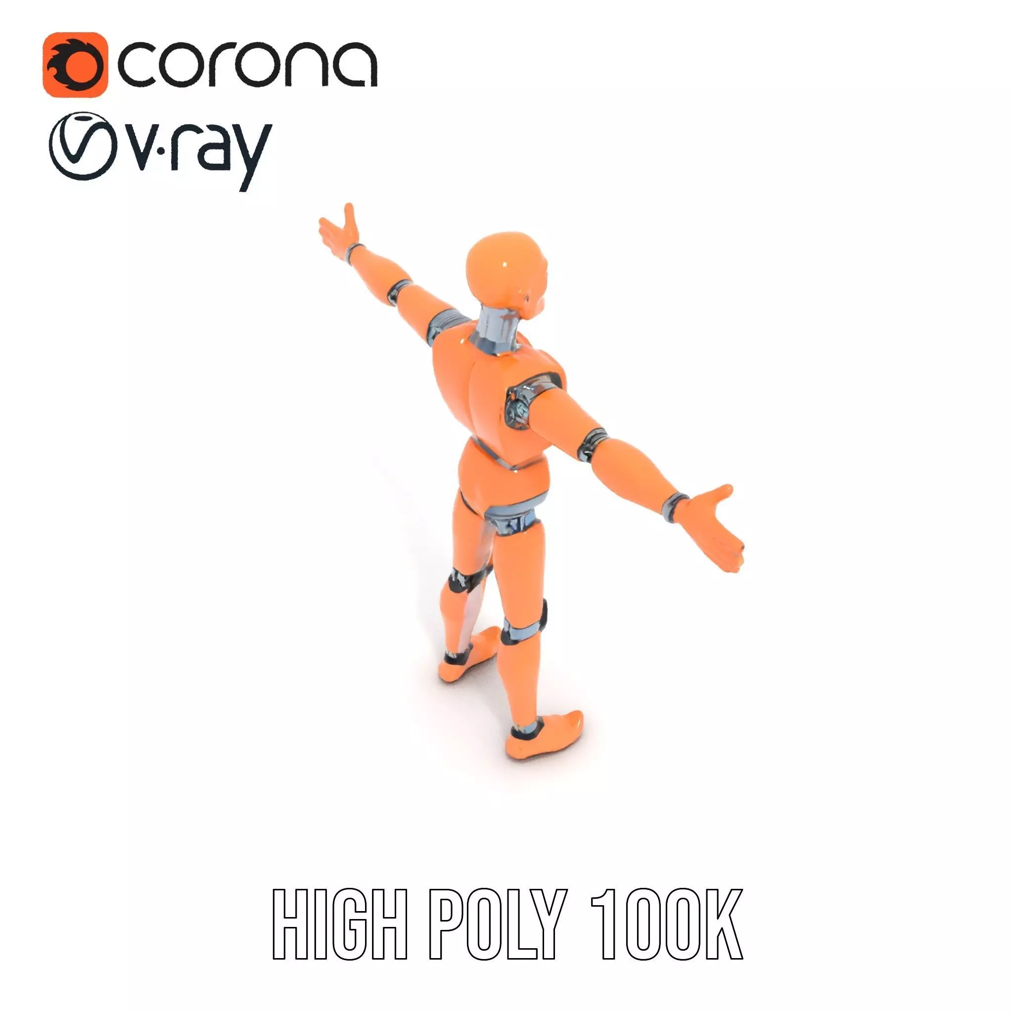 Orange Crash Test Dummy model pack Low-poly 3D model_27