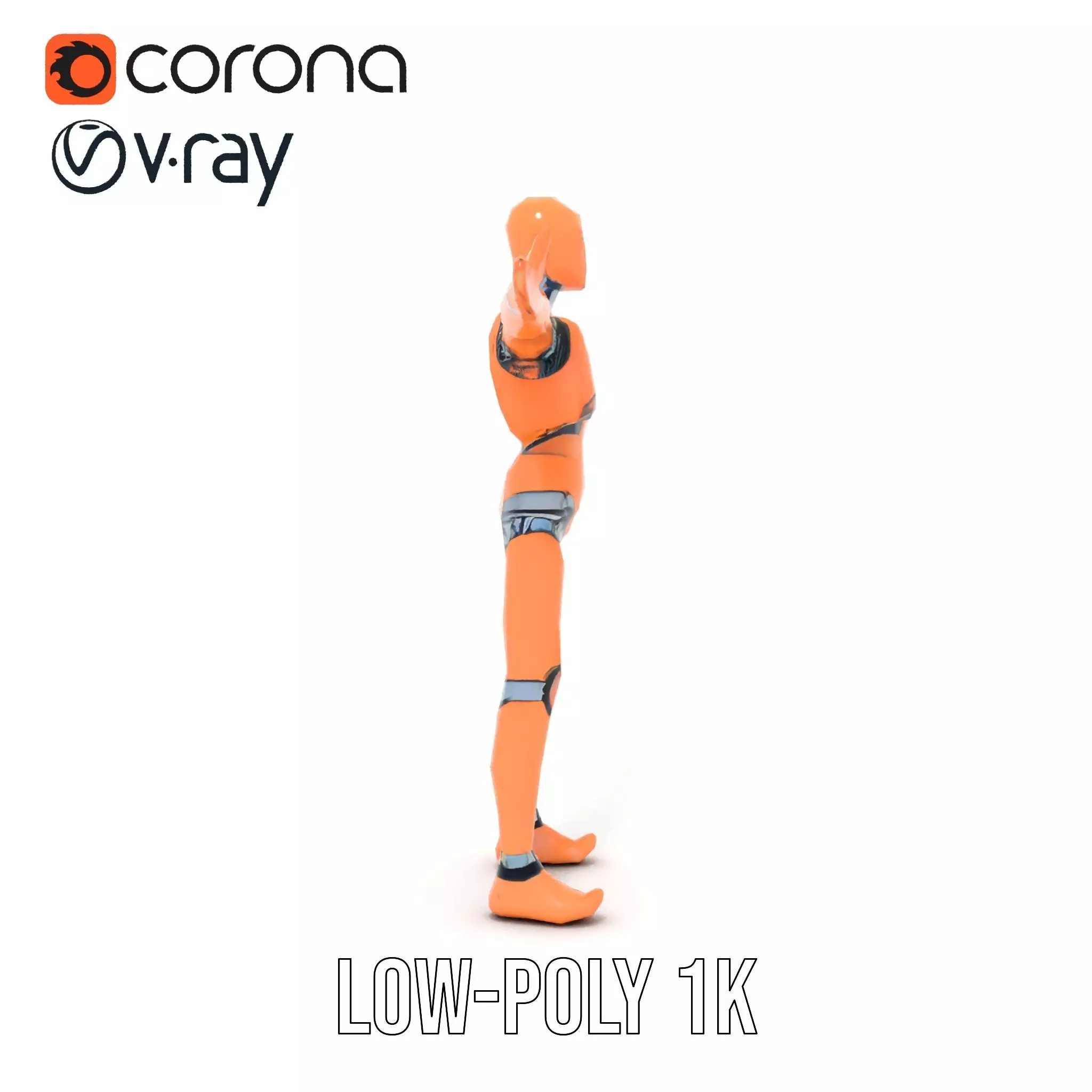 Orange Crash Test Dummy model pack Low-poly 3D model_12