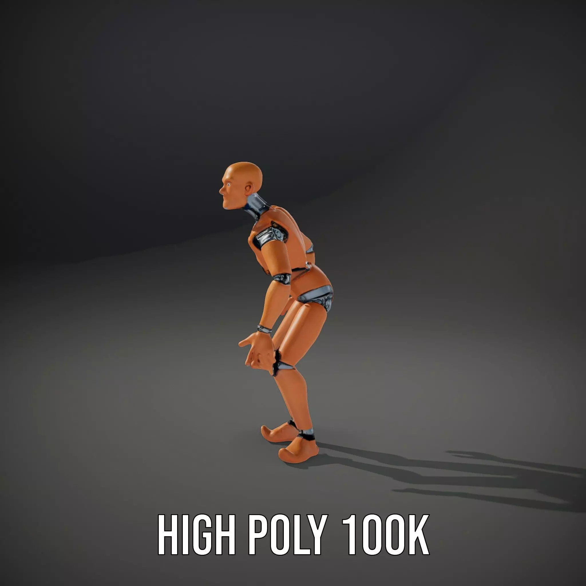 Orange Crash Test Dummy model pack Low-poly 3D model_10