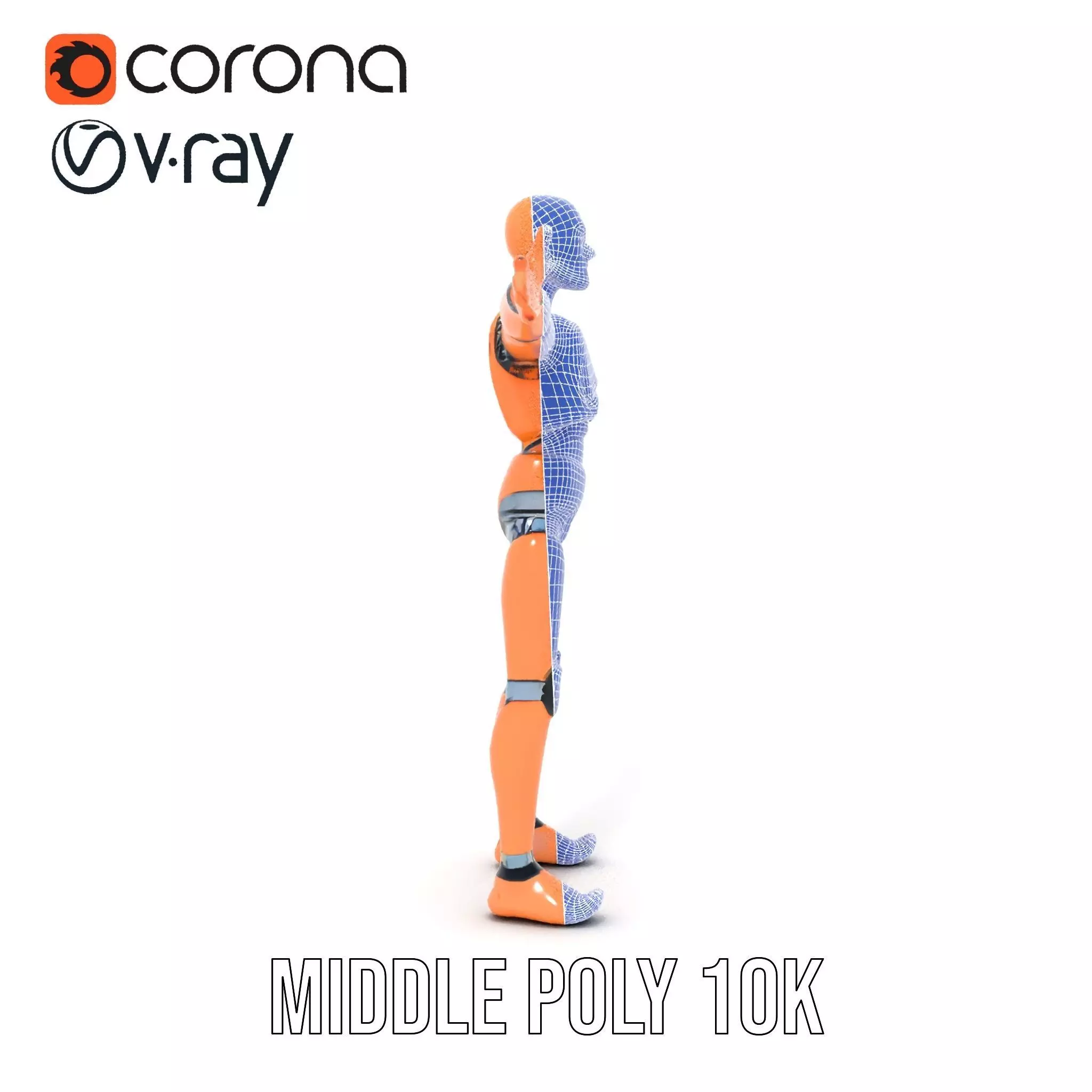 Orange Crash Test Dummy model pack Low-poly 3D model_25