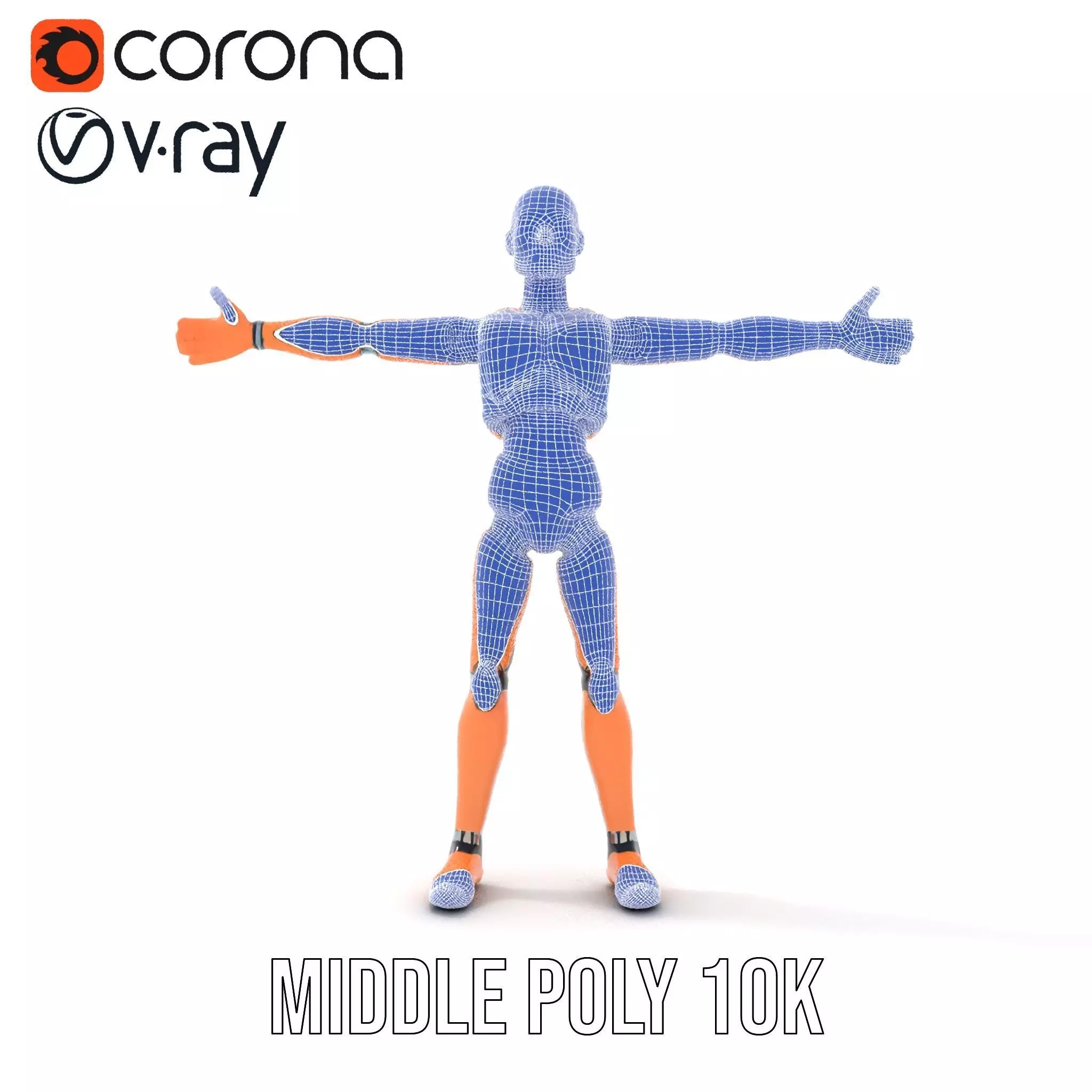 Orange Crash Test Dummy model pack Low-poly 3D model_22