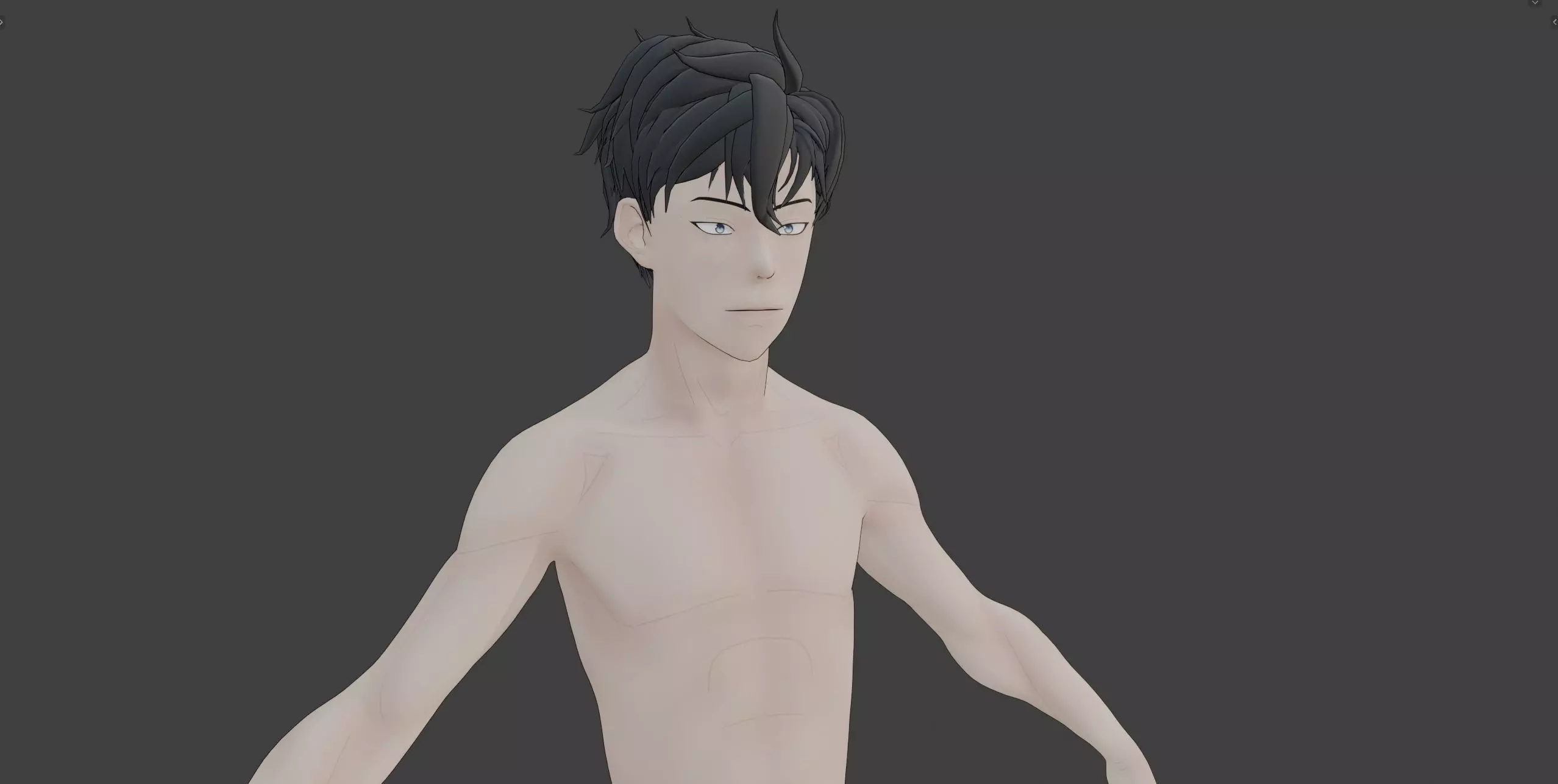 Anime Style Male Anatomy Character Base Model 3D model_3