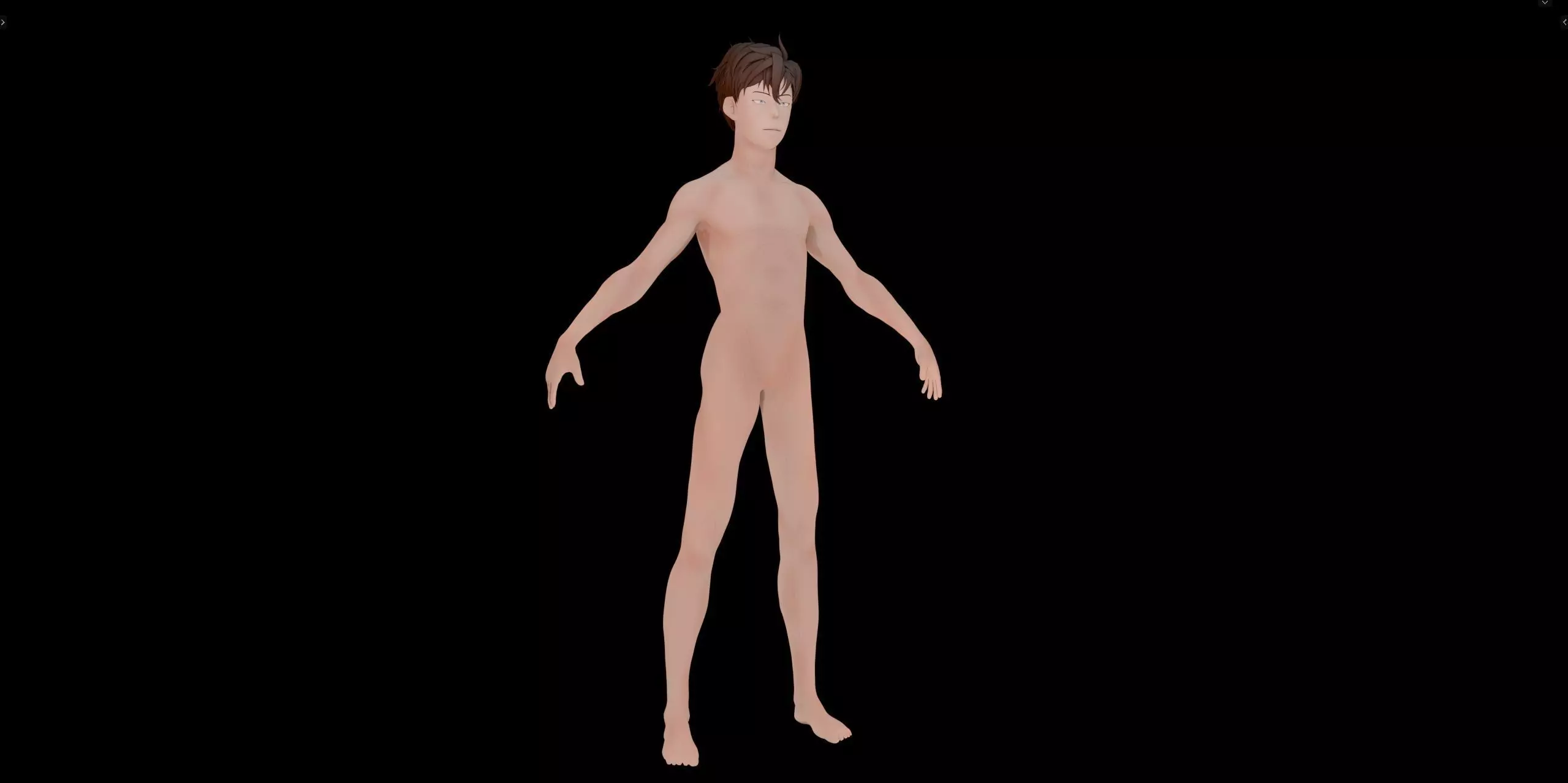 Anime Style Male Anatomy Character Base Model 3D model_9