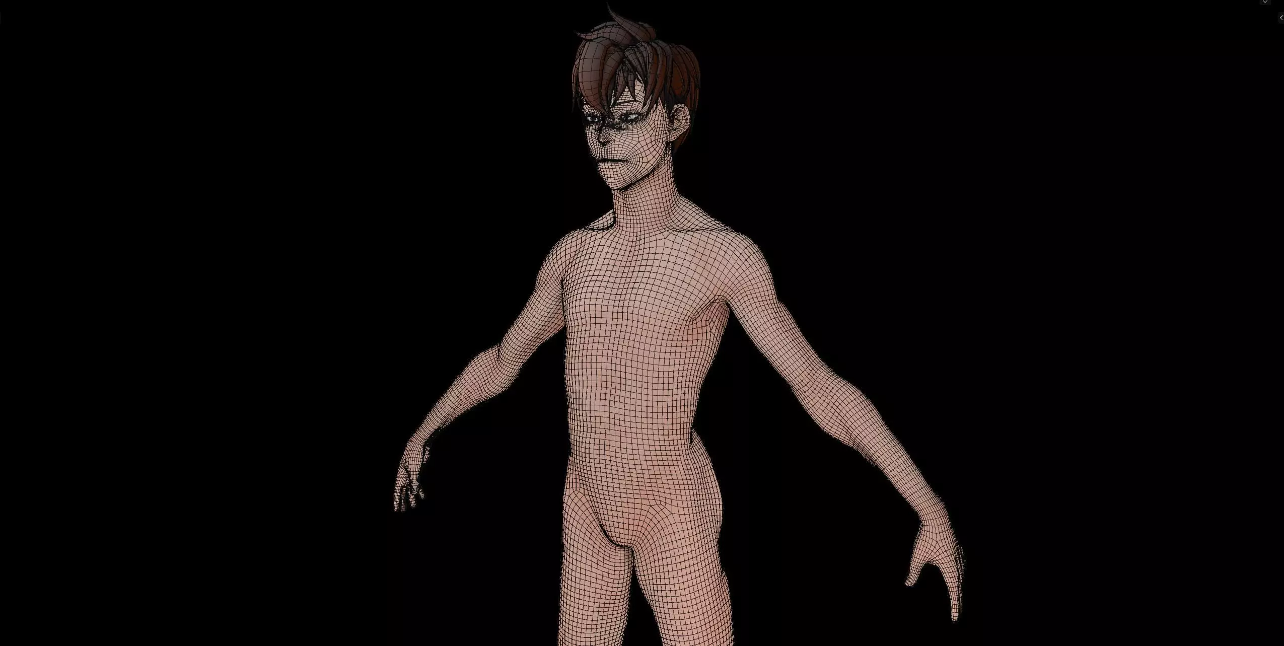 Anime Style Male Anatomy Character Base Model 3D model_13