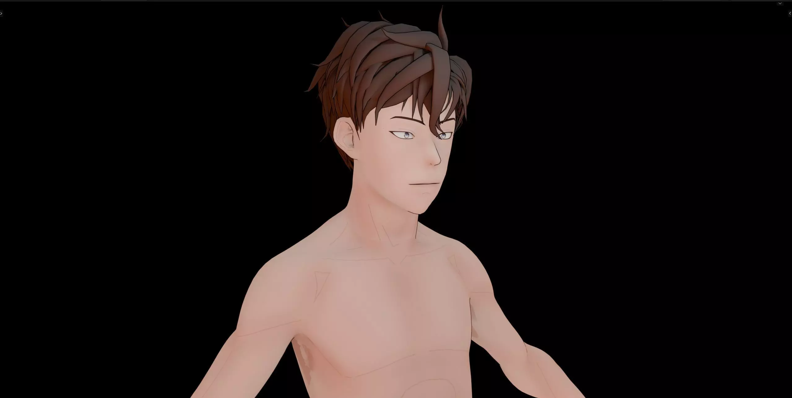 Anime Style Male Anatomy Character Base Model 3D model_4