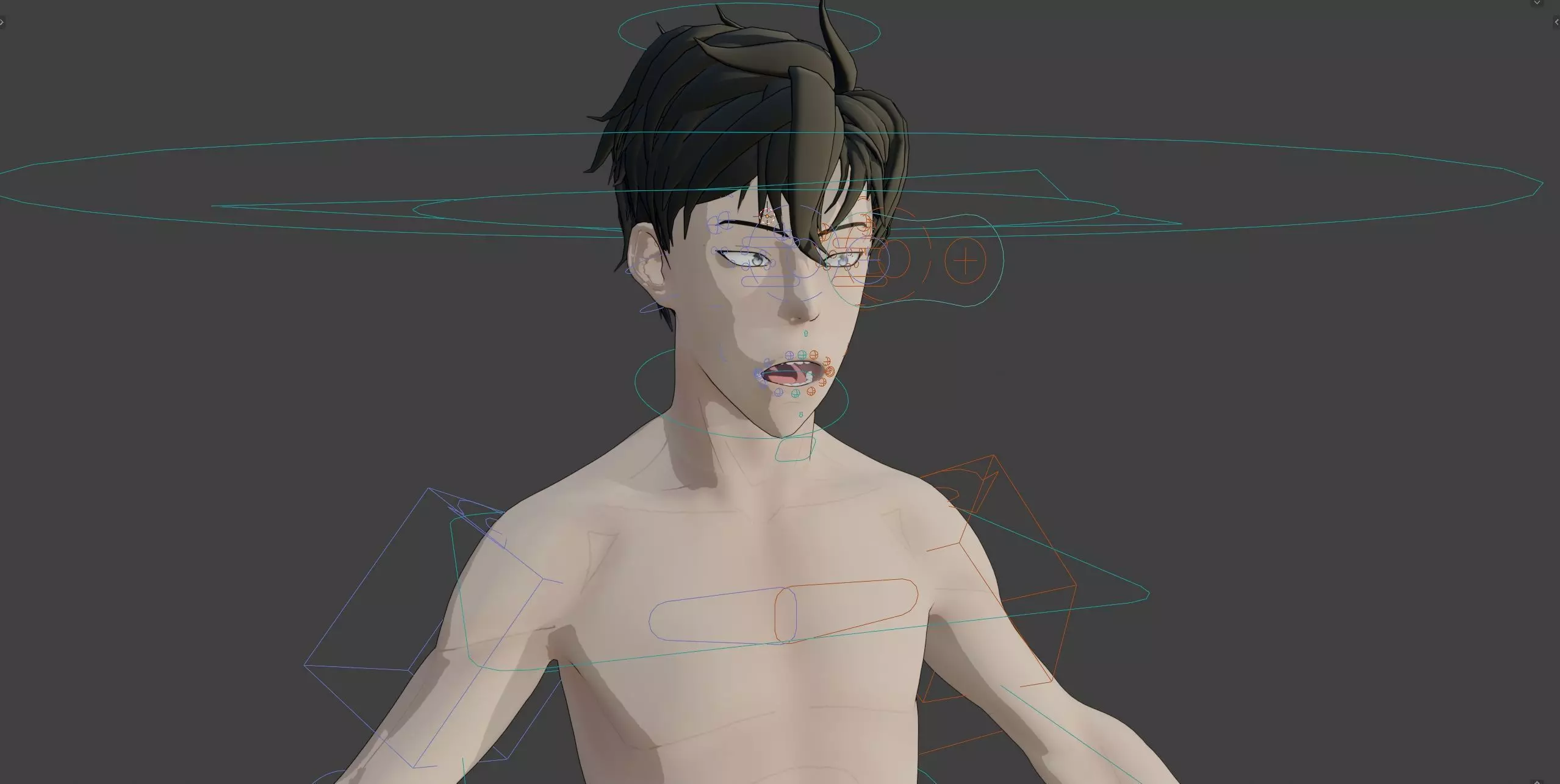 Anime Style Male Anatomy Character Base Model 3D model_8
