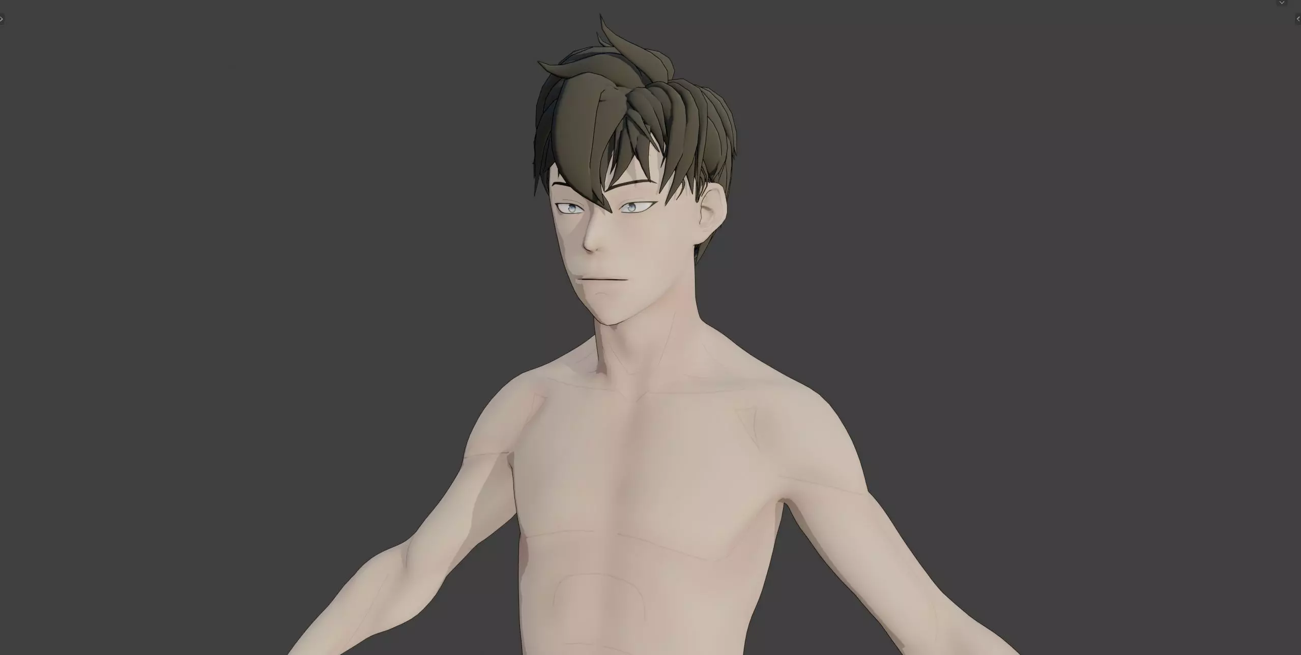 Anime Style Male Anatomy Character Base Model 3D model_6