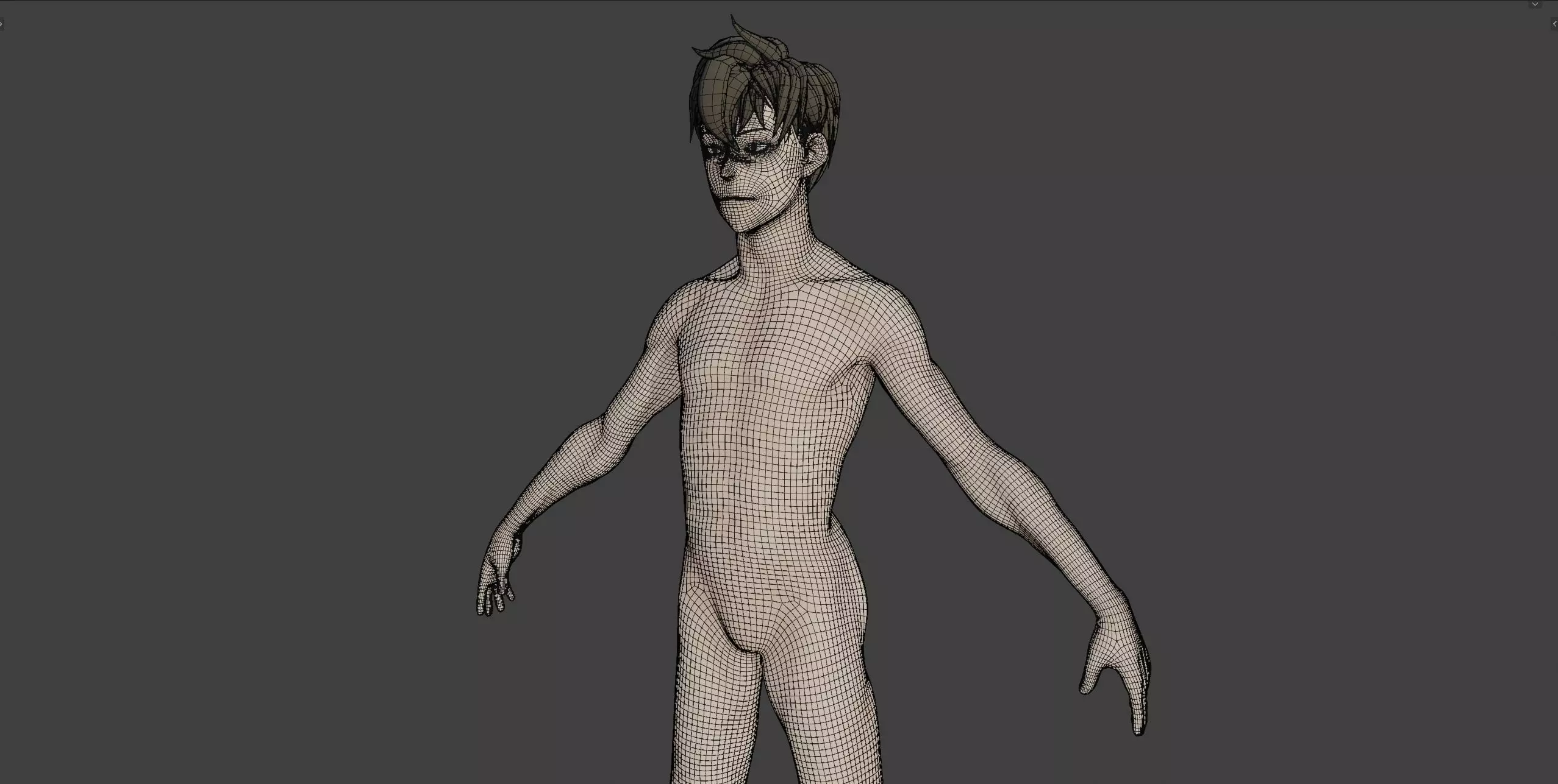 Anime Style Male Anatomy Character Base Model 3D model_7