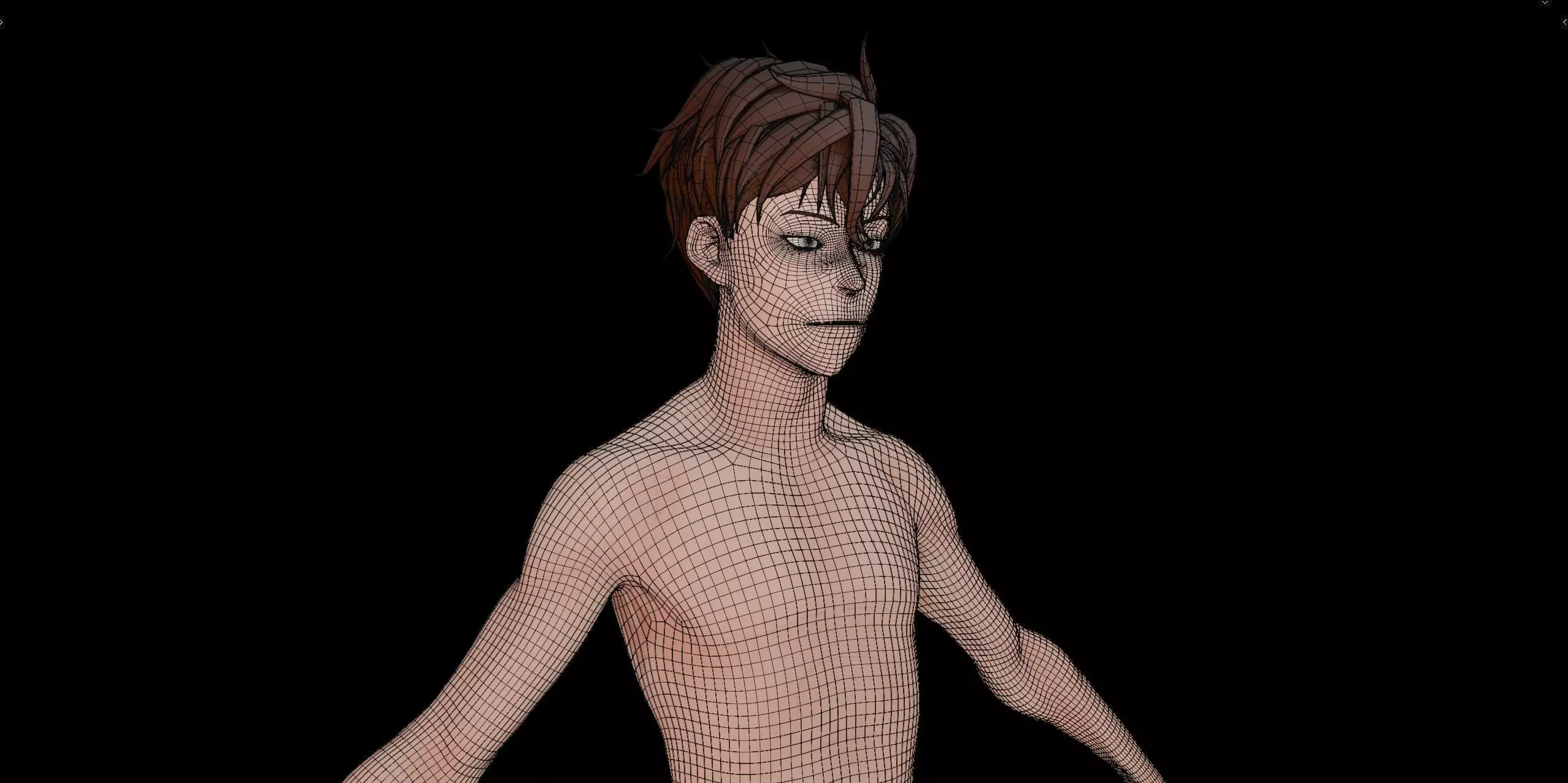 Anime Style Male Anatomy Character Base Model 3D model_12