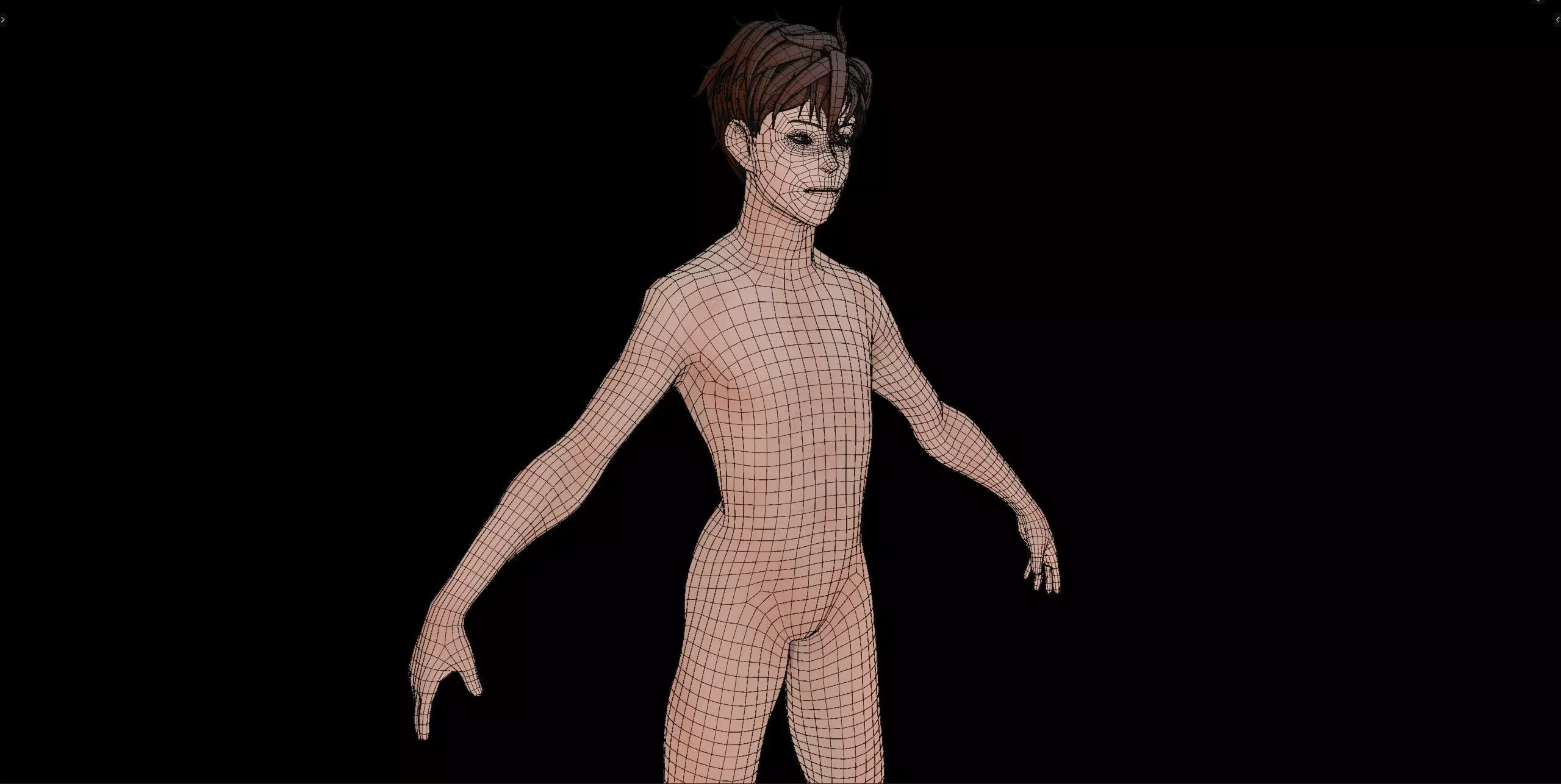 Anime Style Male Anatomy Character Base Model 3D model_14