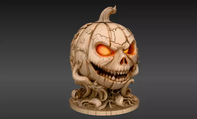 Pumpkin Guardian 3D Model Halloween Pumpkin Print-Ready 3D print model_1