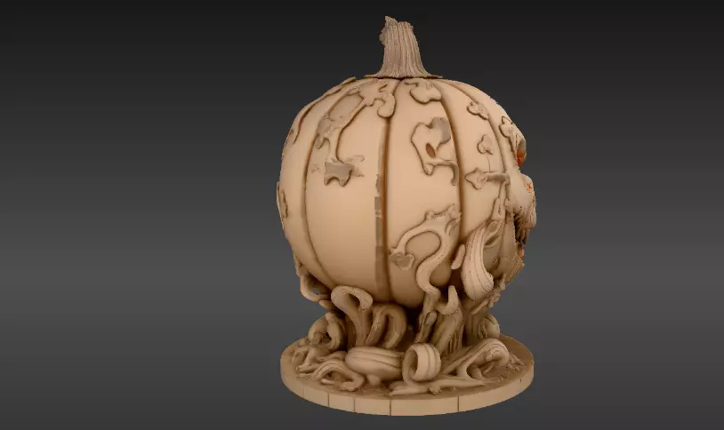 Pumpkin Guardian 3D Model Halloween Pumpkin Print-Ready 3D print model_7