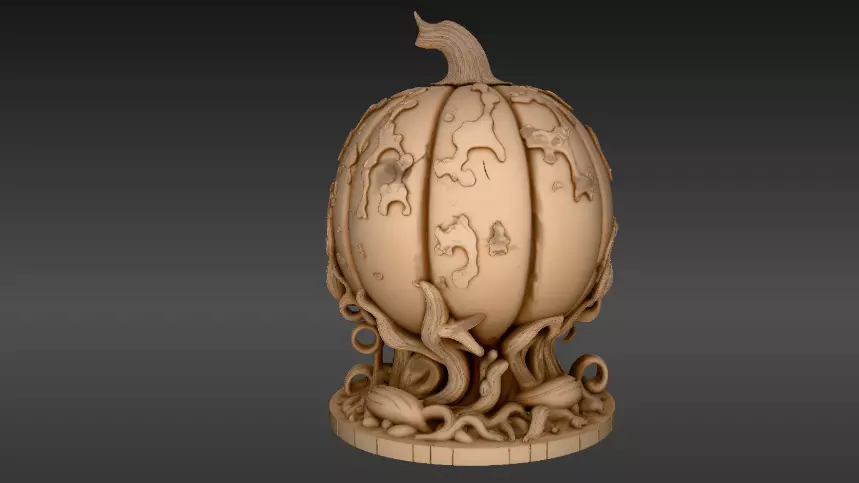 Pumpkin Guardian 3D Model Halloween Pumpkin Print-Ready 3D print model_8