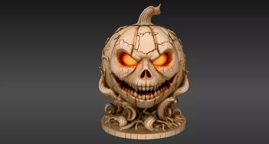 Pumpkin Guardian 3D Model Halloween Pumpkin Print-Ready 3D print model_5