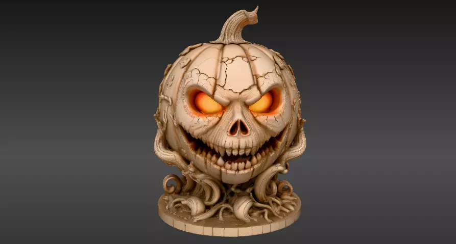 Pumpkin Guardian 3D Model Halloween Pumpkin Print-Ready 3D print model_4