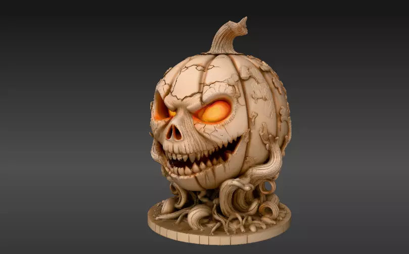 Pumpkin Guardian 3D Model Halloween Pumpkin Print-Ready 3D print model_11
