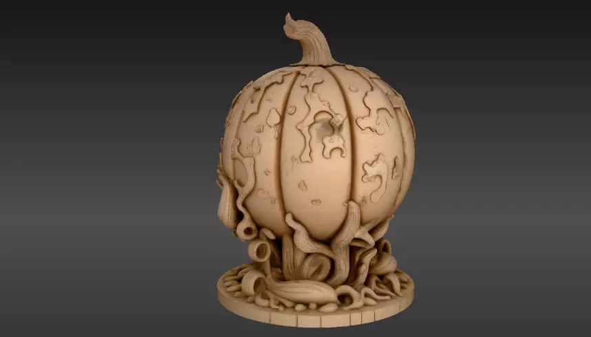 Pumpkin Guardian 3D Model Halloween Pumpkin Print-Ready 3D print model_9