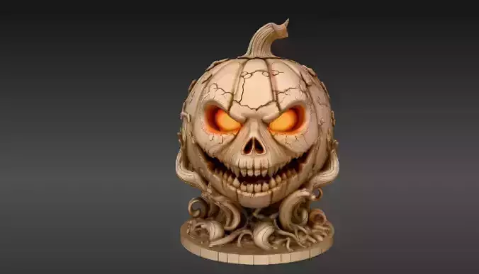 Pumpkin Guardian 3D Model Halloween Pumpkin Print-Ready 3D print model Pumpkin Guardian 3D Model Halloween Pumpkin Print-Ready 3D print model