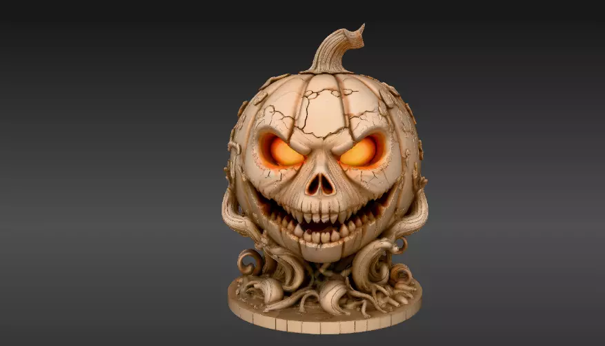 Pumpkin Guardian 3D Model Halloween Pumpkin Print-Ready 3D print model_0