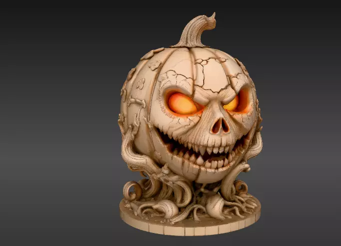 Pumpkin Guardian 3D Model Halloween Pumpkin Print-Ready 3D print model_12