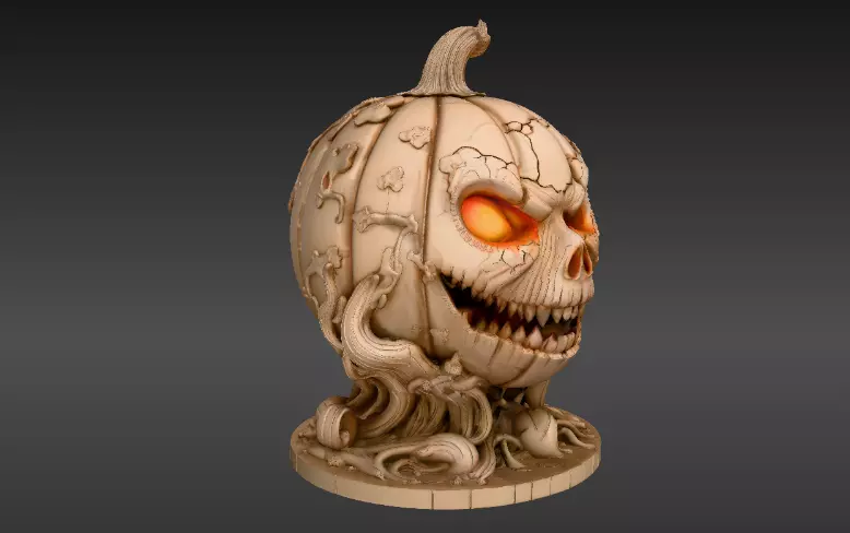Pumpkin Guardian 3D Model Halloween Pumpkin Print-Ready 3D print model_6