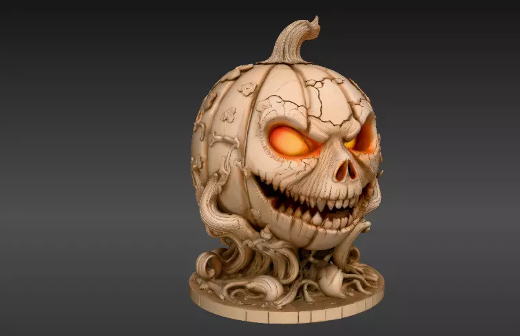 Pumpkin Guardian 3D Model Halloween Pumpkin Print-Ready 3D print model_2