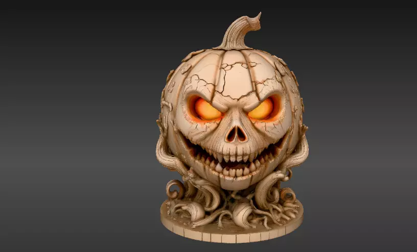 Jack-O-Lantern Halloween Pumpkin 3D Model Two Pack Multi-Pack 2 3D model_5