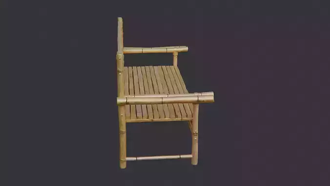 Bamboo Garden Bench with Lattice Back