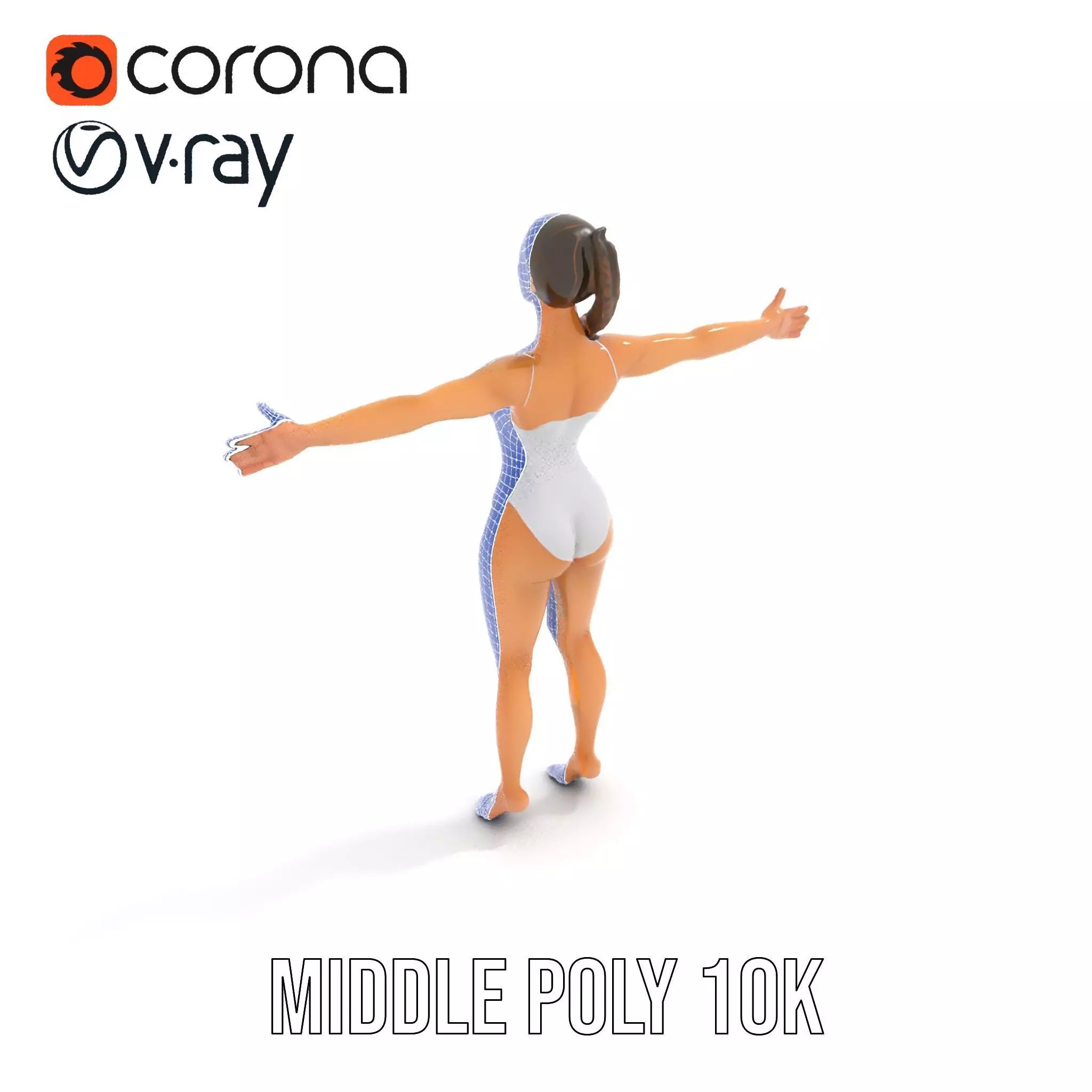Elegant Swimsuit Model model pack Low-poly 3D model_13
